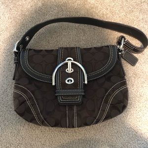 Coach chocolate brown small shoulder bag